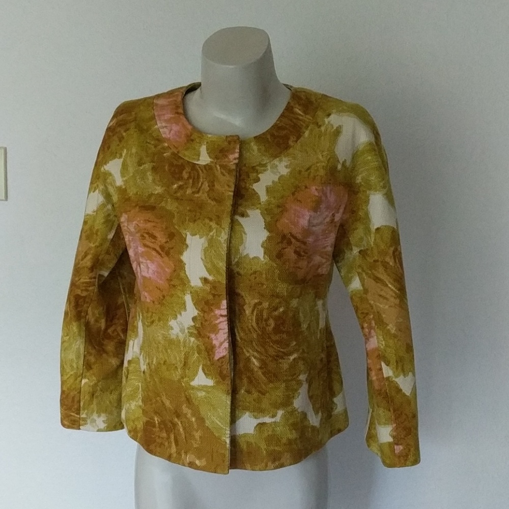 Talbots floral swing cut jacket